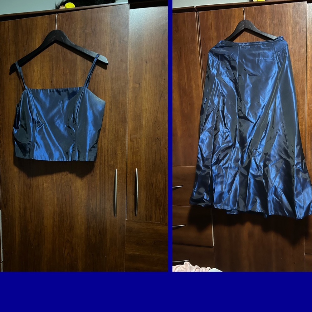 Fancy metallic skirt and cami set